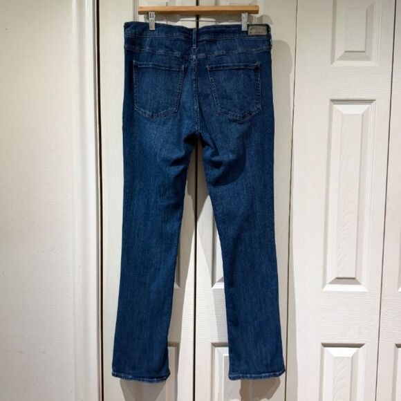 EXPRESS *OG* Fit Skyscraper Jeans Leg Lengthening Dark Wash Mid Rise Stretch 14 - Picture 4 of 12